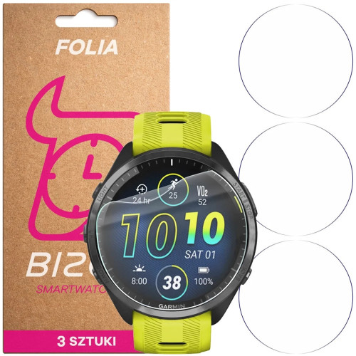 Folia ochronna na ekran zegarka Bizon Watch Film HydroFlex do Garmin Forerunner 965, 3 sztuki