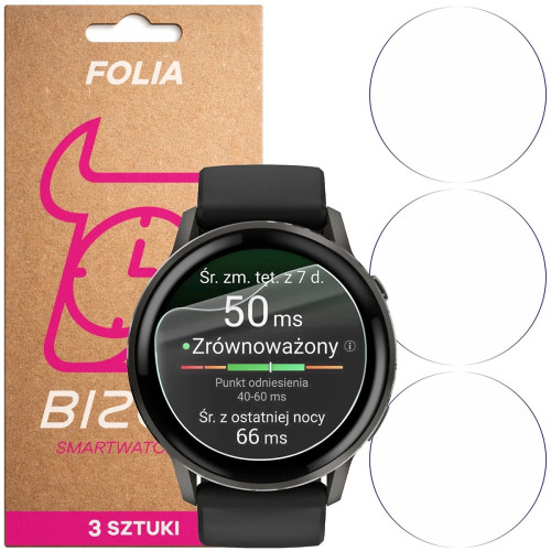 Folia ochronna na ekran zegarka Bizon Watch Film HydroFlex do Garmin Venu 4 45 mm, 3 sztuki