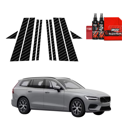 10w1 Folia karbonowa na słupki do Volvo V60 (2026)