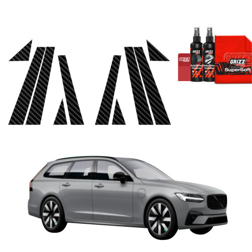 10w1 Folia karbonowa na słupki do Volvo V90 (2021-2025)