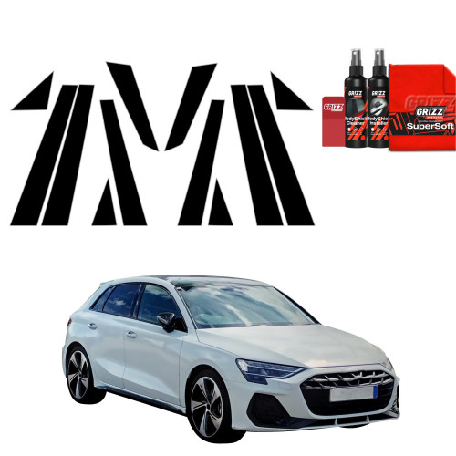 12w1 Czarna folia na słupki do Audi A3 8Y Hatchback 5D (2024-2026)