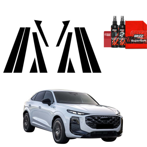 10w1 Czarna folia na słupki do Audi Q3 Sportback (2025-2026)