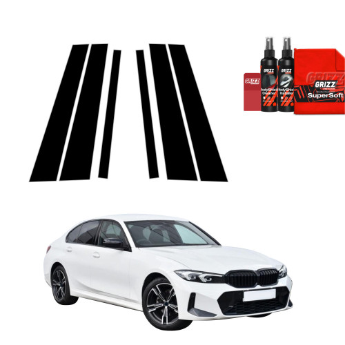 6w1 Czarna folia na słupki do BMW 3 G20 Sedan (2022-2026)