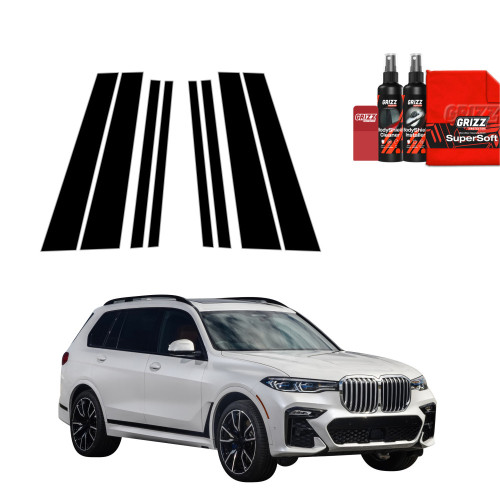 8w1 Czarna folia na słupki do BMW X7 G07 (2018-2022)