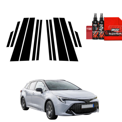 12w1 Czarna folia na słupki do Toyota Corolla Kombi (2019-2022)