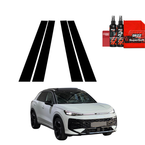 4w1 Czarna folia na słupki do Volkswagen T-Roc (2025-2026)