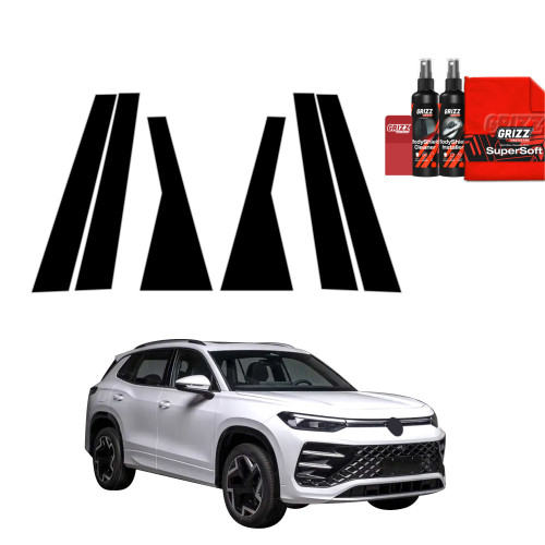 6w1 Czarna folia na słupki do Volkswagen Tayron (2025-2026)