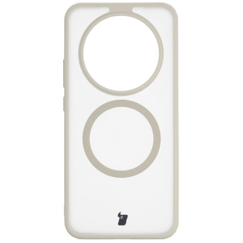 Etui z pierścieniem magnetycznym + szkło hartowane Bizon MatteO Pack do Honor Magic8 Lite, przydymione-beżowe