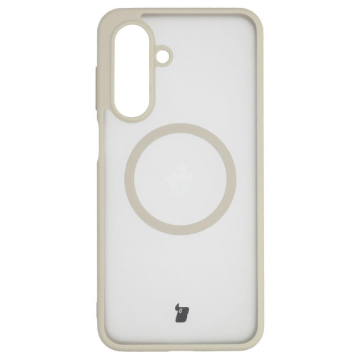 Etui z pierścieniem magnetycznym + szkło hartowane Bizon MatteO Pack do Galaxy A17 5G, przydymione-beżowe