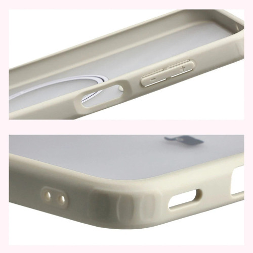 Etui z pierścieniem magnetycznym + szkło hartowane Bizon MatteO Pack do Galaxy A17 5G, przydymione-beżowe