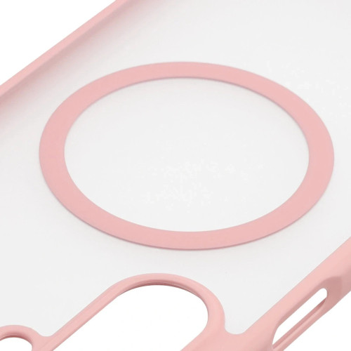 Etui z pierścieniem magnetycznym + szkło hartowane Bizon MatteO Pack do Galaxy A17 5G, przydymione-jasnoróżowe