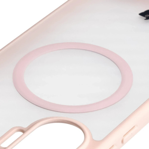 Etui z pierścieniem magnetycznym + szkło hartowane Bizon MatteO Pack do Xiaomi POCO F7, przydymione-różowe