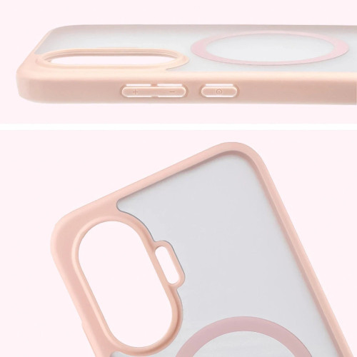 Etui z pierścieniem magnetycznym + szkło hartowane Bizon MatteO Pack do Xiaomi POCO F7, przydymione-różowe