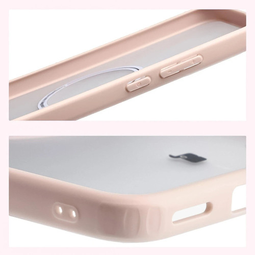 Etui z pierścieniem magnetycznym + szkło hartowane Bizon MatteO Pack do Xiaomi POCO F7, przydymione-różowe