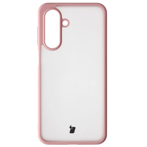 Etui + szkło hartowane Bizon Angelo Pack do Galaxy A17 5G, przydymione z jasnoróżową ramką