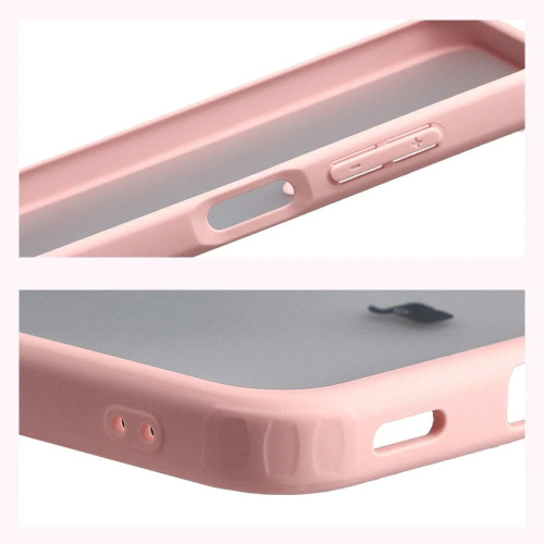 Etui + szkło hartowane Bizon Angelo Pack do Galaxy A17 5G, przydymione z jasnoróżową ramką