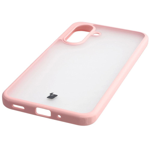 Etui + szkło hartowane Bizon Angelo Pack do Galaxy A17 5G, przydymione z jasnoróżową ramką