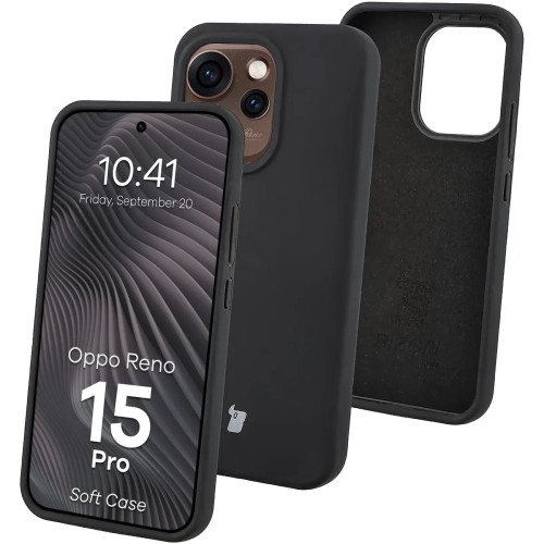 Silikonowe etui Bizon Soft Case do Oppo Reno 15 Pro, czarne