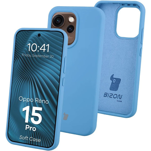 Silikonowe etui Bizon Soft Case do Oppo Reno 15 Pro, niebieskie