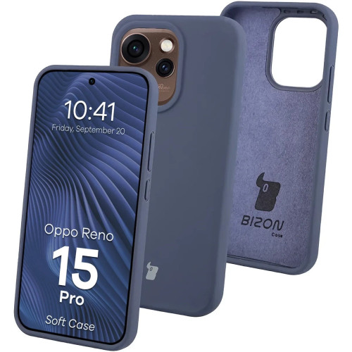 Silikonowe etui Bizon Soft Case do Oppo Reno 15 Pro, ciemnoniebieskie