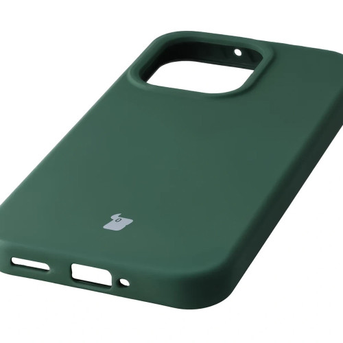 Silikonowe etui Bizon Soft Case do Oppo Reno 15 Pro, ciemnozielone