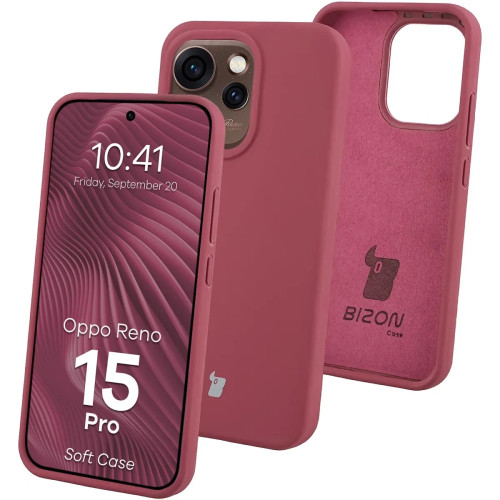 Silikonowe etui Bizon Soft Case do Oppo Reno 15 Pro, ciemnofioletowe