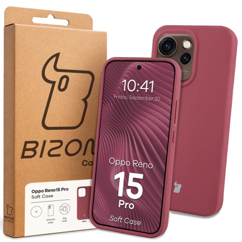 Silikonowe etui Bizon Soft Case do Oppo Reno 15 Pro, ciemnofioletowe