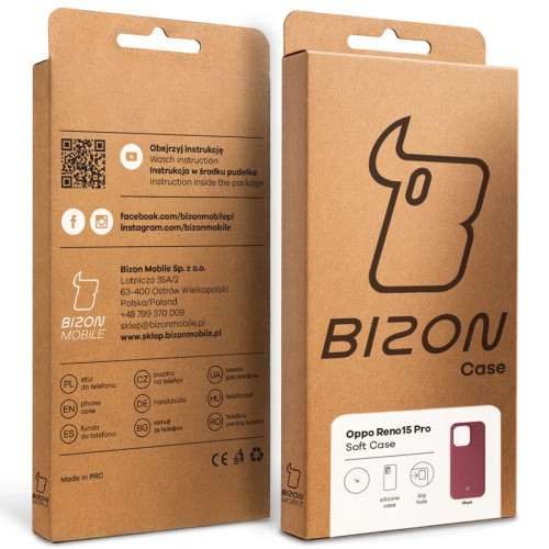 Silikonowe etui Bizon Soft Case do Oppo Reno 15 Pro, ciemnofioletowe
