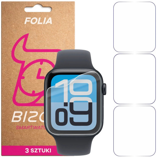 Folia ochronna na ekran zegarka Bizon Watch Film HydroFlex do Apple Watch 4/5/6/7/8/9/SE/SE 2/SE3 40 / 41 mm, 3 sztuki