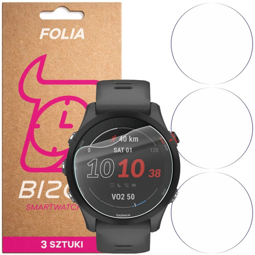 Folia ochronna na ekran zegarka Bizon Watch Film HydroFlex do Garmin Forerunner 255, 3 sztuki