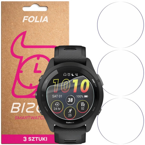 Folia ochronna na ekran zegarka Bizon Watch Film HydroFlex do Garmin Forerunner 265, 3 sztuki