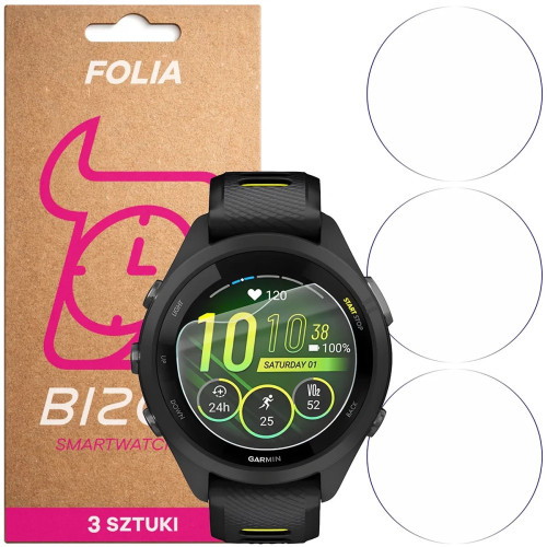 Folia ochronna na ekran zegarka Bizon Watch Film HydroFlex do Garmin Forerunner 265S, 3 sztuki
