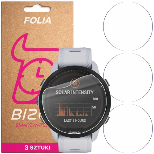 Folia ochronna na ekran zegarka Bizon Watch Film HydroFlex do Garmin Forerunner 955, 3 sztuki