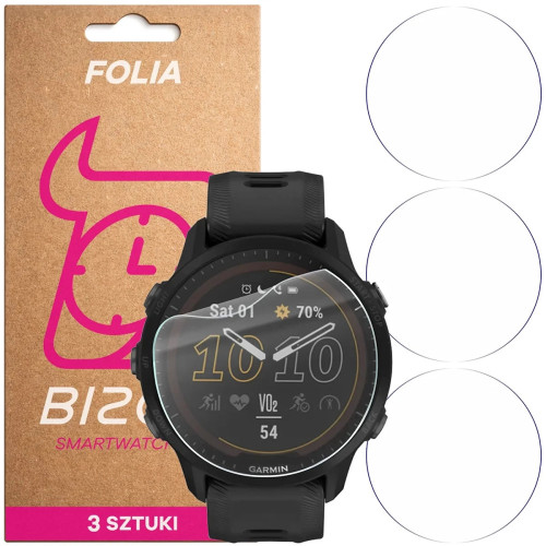 Folia ochronna na ekran zegarka Bizon Watch Film HydroFlex do Garmin Forerunner 955 Solar, 3 sztuki