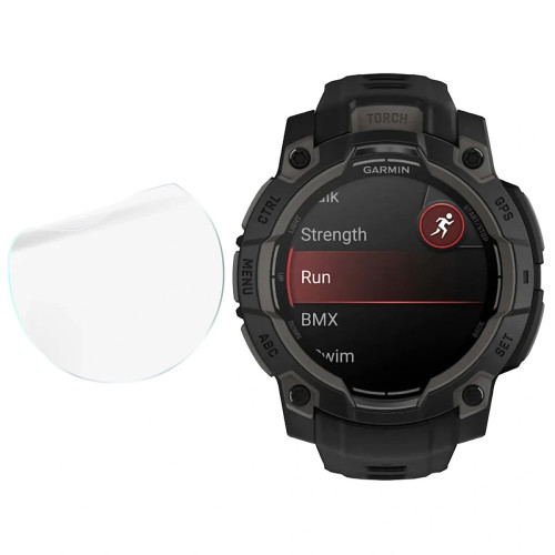 Folia ochronna na ekran zegarka Bizon Watch Film HydroFlex do Garmin Instinct 3 45 mm AMOLED, 3 sztuki