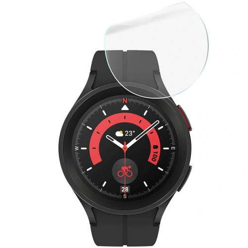 Folia ochronna na ekran zegarka Bizon Watch Film HydroFlex do Galaxy Watch 3 / 5 Pro 45mm, 3 sztuki