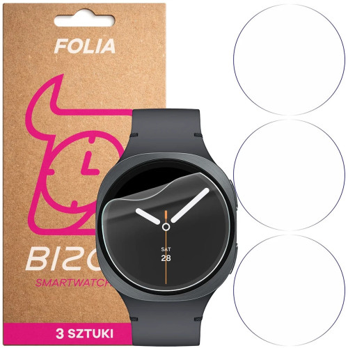 Folia ochronna na ekran zegarka Bizon Watch Film HydroFlex do Galaxy Watch 8 / 7 / 6 44 mm, 3 sztuki