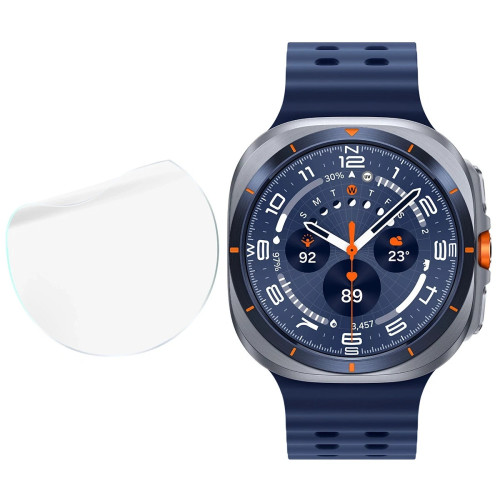 Folia ochronna na ekran zegarka Bizon Watch Film HydroFlex do Galaxy Watch Ultra 1 / Ultra 2 / 6 Classic 47 mm, 3 sztuki