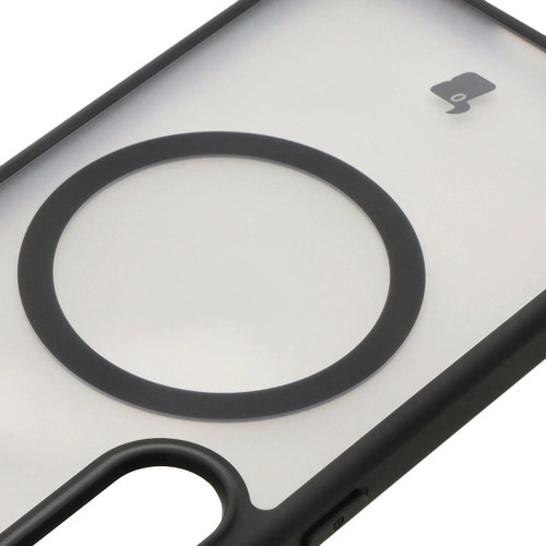 Etui z pierścieniem magnetycznym + szkło hartowane Bizon MatteO Pack do Galaxy S25, przydymione-czarne