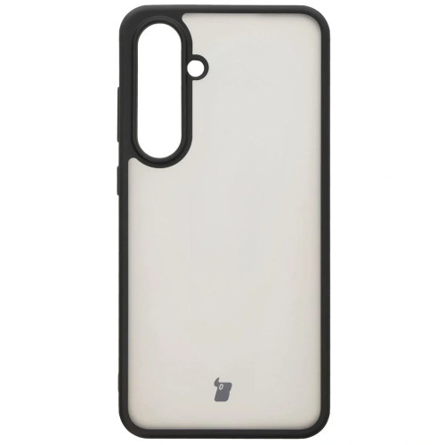 Etui + szkło hartowane Bizon Angelo Pack do Galaxy S24 FE, przydymione z czarną ramką