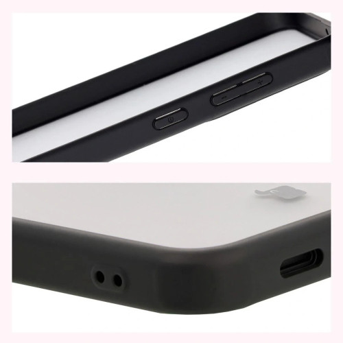 Etui + szkło hartowane Bizon Angelo Pack do Galaxy S24 FE, przydymione z czarną ramką