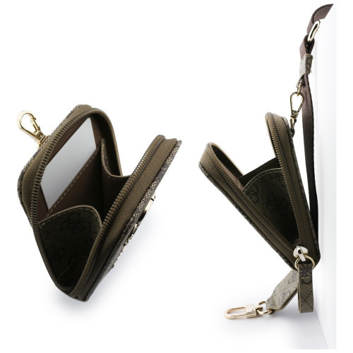 Universale Schnur mit Geldbörse Guess 4G   Metalllogo braun