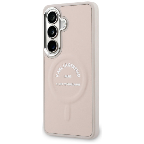 Etui Karl Lagerfeld Embossed Ring RSG Logo MagSafe do Samsung Galaxy S26+ różowy