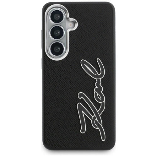Etui Karl Lagerfeld Grained Signature    Metal Resin Logo do Samsung Galaxy S26 czarny