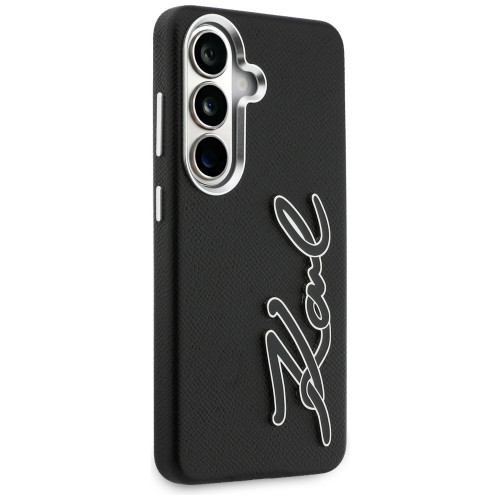 Etui Karl Lagerfeld Grained Signature    Metal Resin Logo do Samsung Galaxy S26 czarny