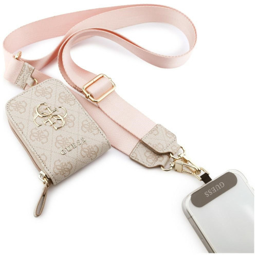 Universale Schnur mit Guess 4G Geldbörse Metalllogo rosa