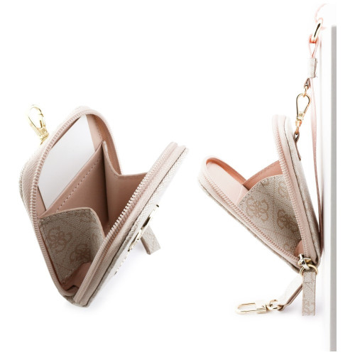 Universale Schnur mit Guess 4G Geldbörse Metalllogo rosa
