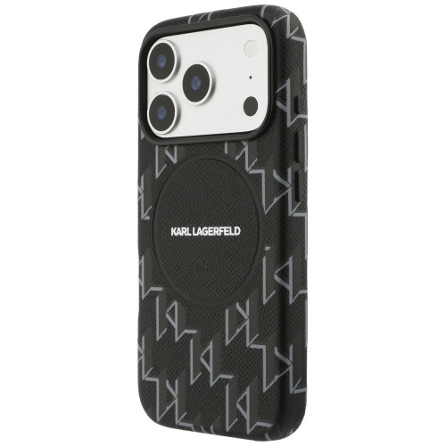 Etui Karl Lagerfeld Monogram Logo MagSafe für iPhone 17 Pro Max schwarz