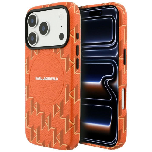 Etui Karl Lagerfeld Monogram-Logo MagSafe für iPhone 17 Pro orange