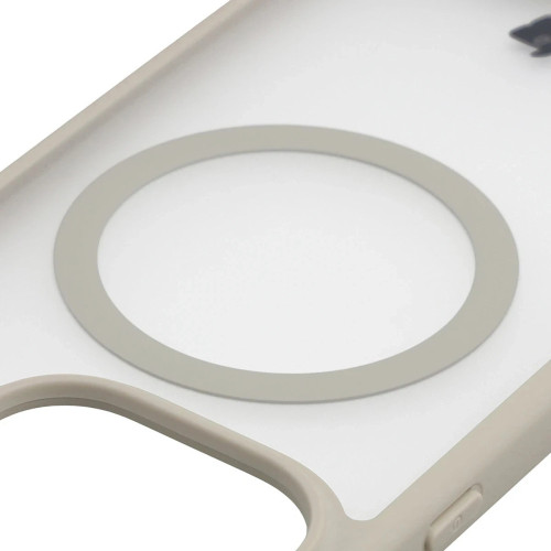 Etui z pierścieniem magnetycznym + szkło hartowane Bizon MatteO Pack do Oppo Find X9, przydymione-beżowe